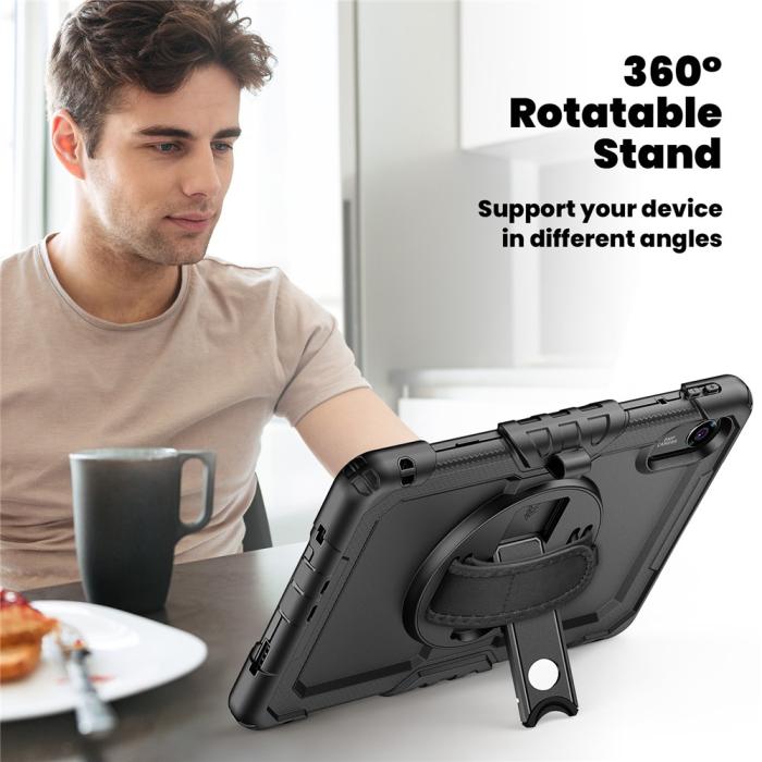 Bild 6,  Xiaomi Redmi Pad 2 Skal 360° Kickstand Med Strap Svart - Teknikhallen.se
