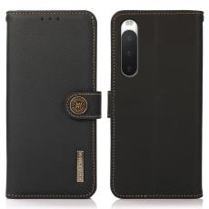 KHAZNEH KHAZNEH Sony Xperia 10 V Fodral RFID &Auml;kta L&auml;der Svart - Teknikhallen.se