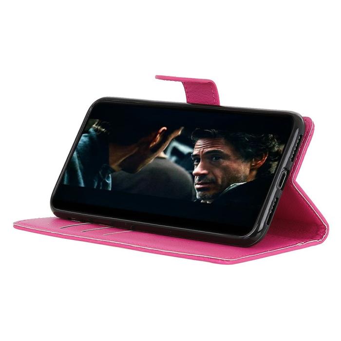 Bild 3,  Sony Xperia 1 VII Fodral Litchi Läder Rosa - Teknikhallen.se