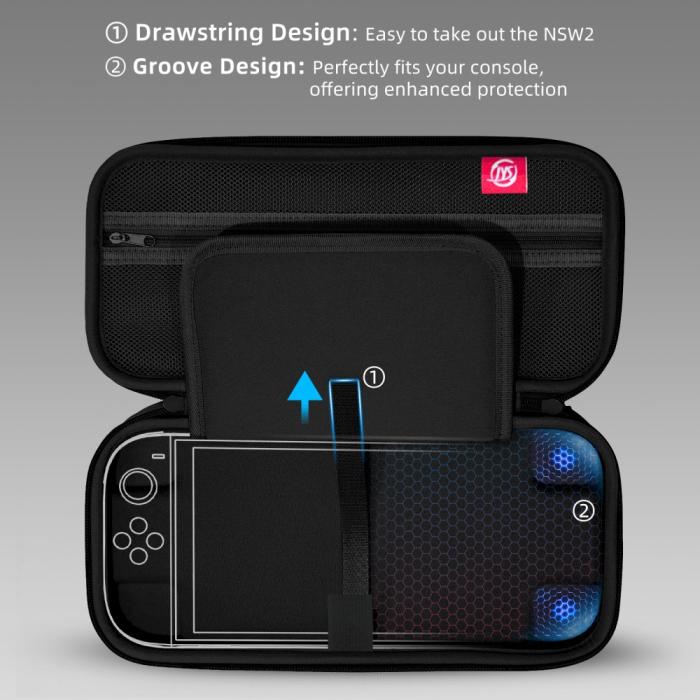 Bild 4, JYS JYS Nintendo Switch 2 Förvaringsväska Svart - Teknikhallen.se