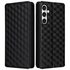  Samsung Galaxy S24 FE Fodral L&auml;der Rhombus Svart - Teknikhallen.se
