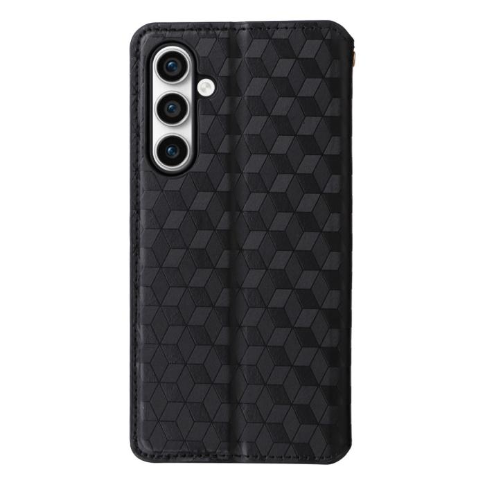 Bild 6,  Samsung Galaxy S24 FE Fodral Läder Rhombus Svart - Teknikhallen.se
