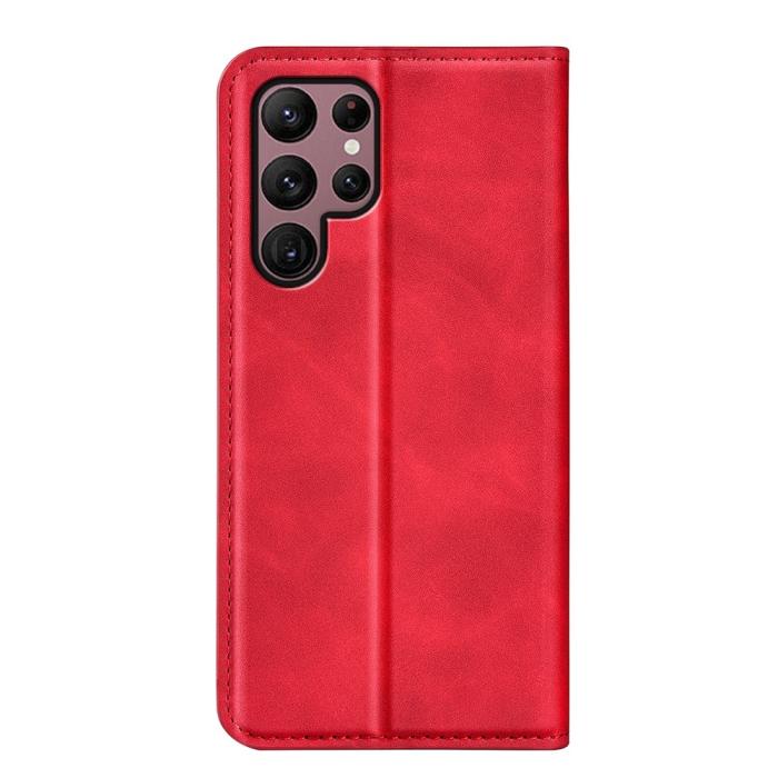 Bild 6,  Samsung Galaxy S23 Ultra Fodral Flip Skin Touch Röd - Teknikhallen.se