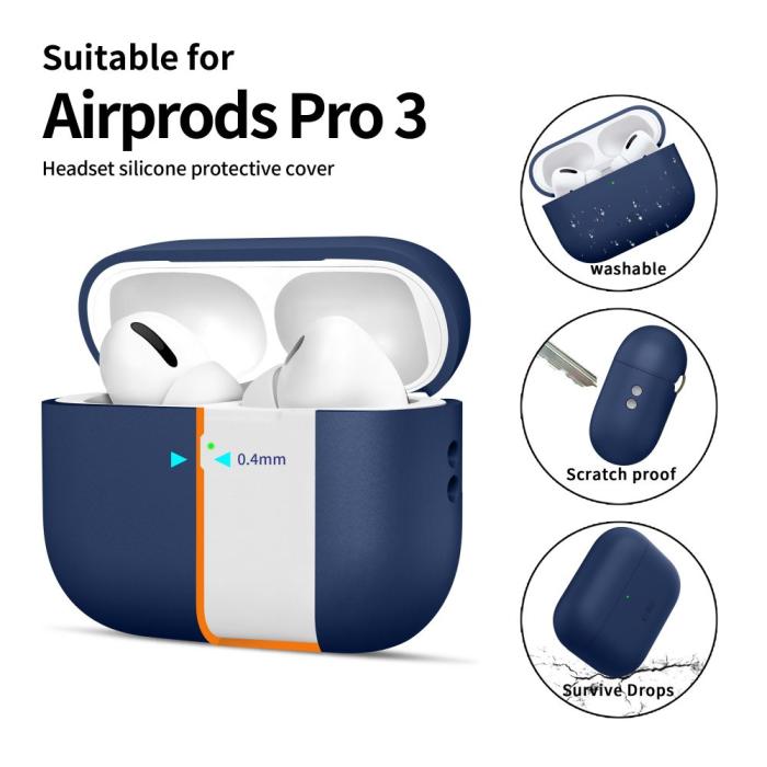 Bild 4, Tech-Protect Tech-Protect AirPods Pro 3 Skal Silicone Navy Blue - Teknikhallen.se