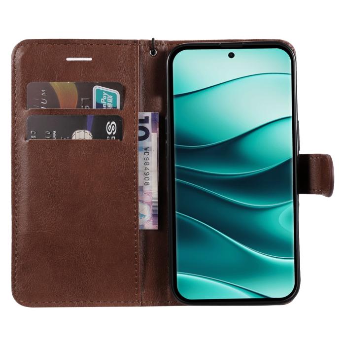 Bild 2,  Xiaomi Redmi Note 14 Pro/Pro Plus 5G Fodral Solid Läder Brun - Teknikhallen.se