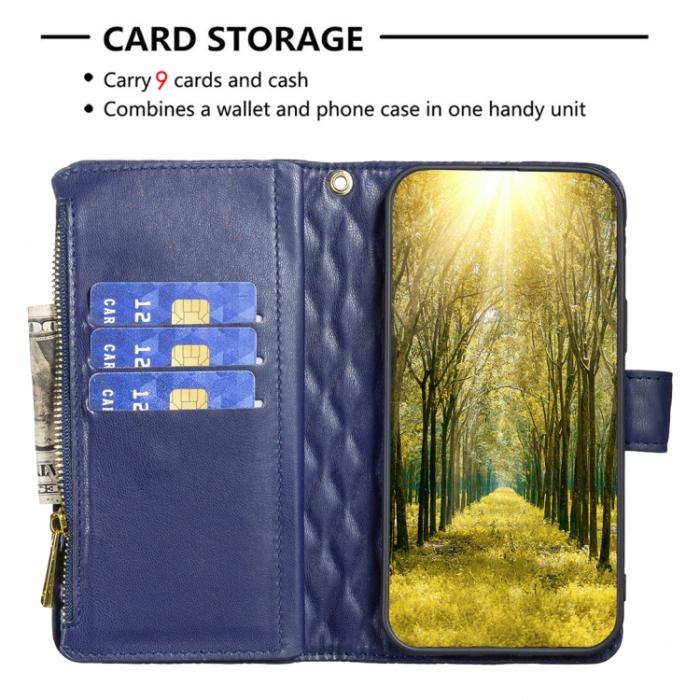 Bild 5, BINFEN BINFEN iPhone 15 Pro Fodral Diamond Multifunktionell Blå - Teknikhallen.se