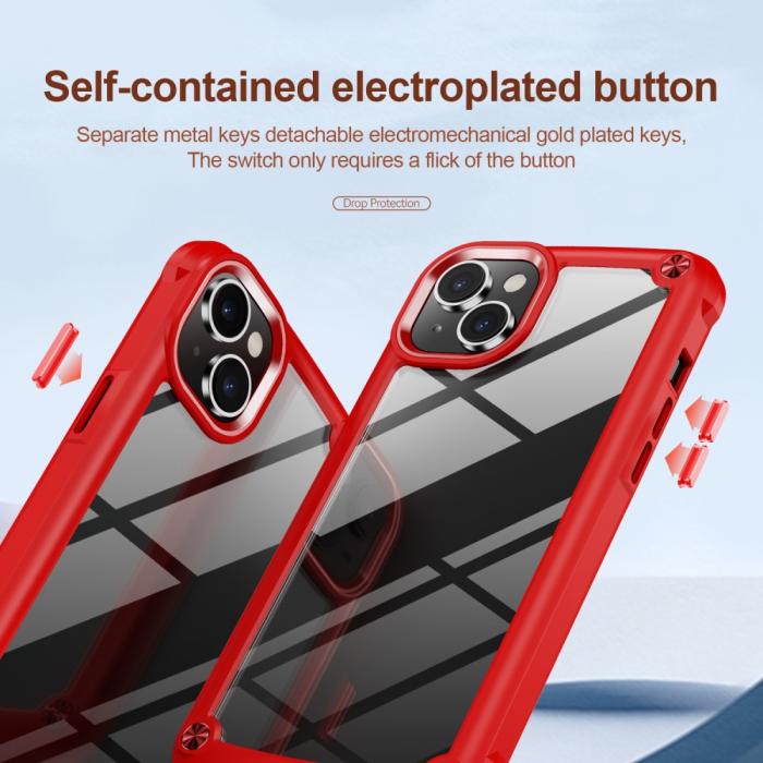 Bild 4,  iPhone 15 Plus Skal Shockproof Hybrid Armor Röd - Teknikhallen.se
