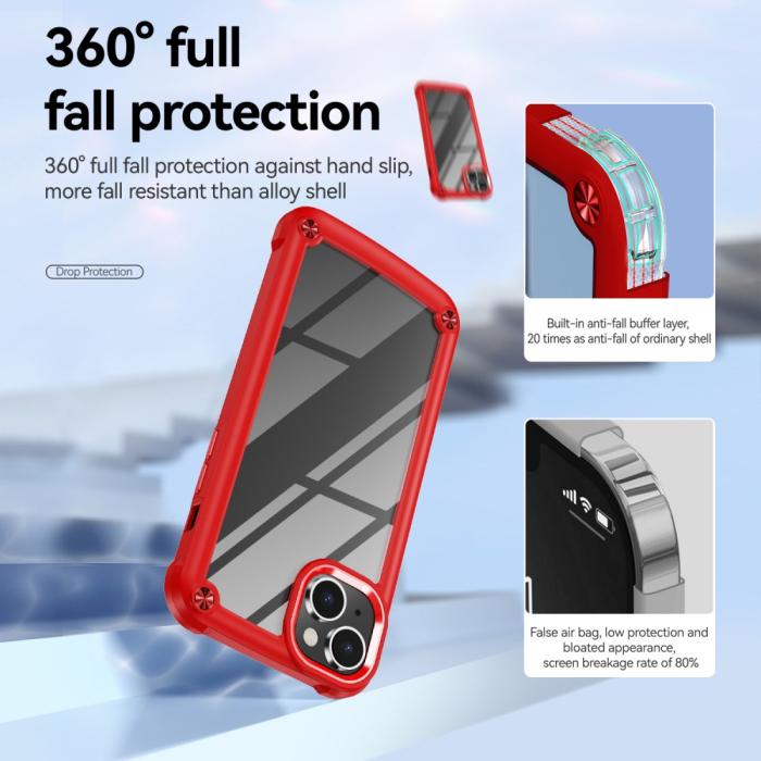 Bild 5,  iPhone 15 Plus Skal Shockproof Hybrid Armor Röd - Teknikhallen.se
