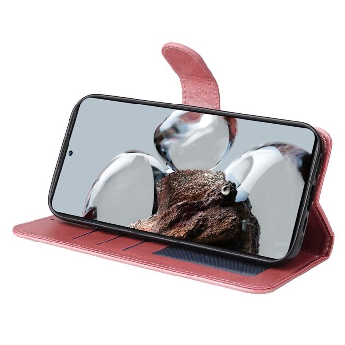 Bild 3,  Xiaomi 12T / 12T Pro Fodral Läder Roséguld - Teknikhallen.se