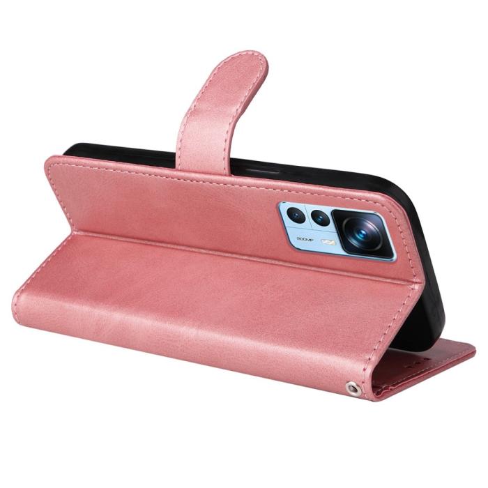 Bild 4,  Xiaomi 12T / 12T Pro Fodral Läder Roséguld - Teknikhallen.se