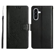  Samsung Galaxy A27 5G Fodral Blommor/Fj&auml;rilar Svart - Teknikhallen.se