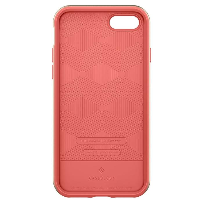 Bild 3, Spigen Spigen Caseology iPhone 7/8/SE Skal Parallax Coral Pink - Teknikhallen.se