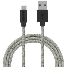 Smartline Smartline 2m 3A USB-C Fuzzy Laddningskabel Gr&aring; - Teknikhallen.se