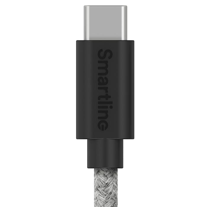 Bild 3, Smartline Smartline 2m 3A USB-C Fuzzy Laddningskabel Grå - Teknikhallen.se