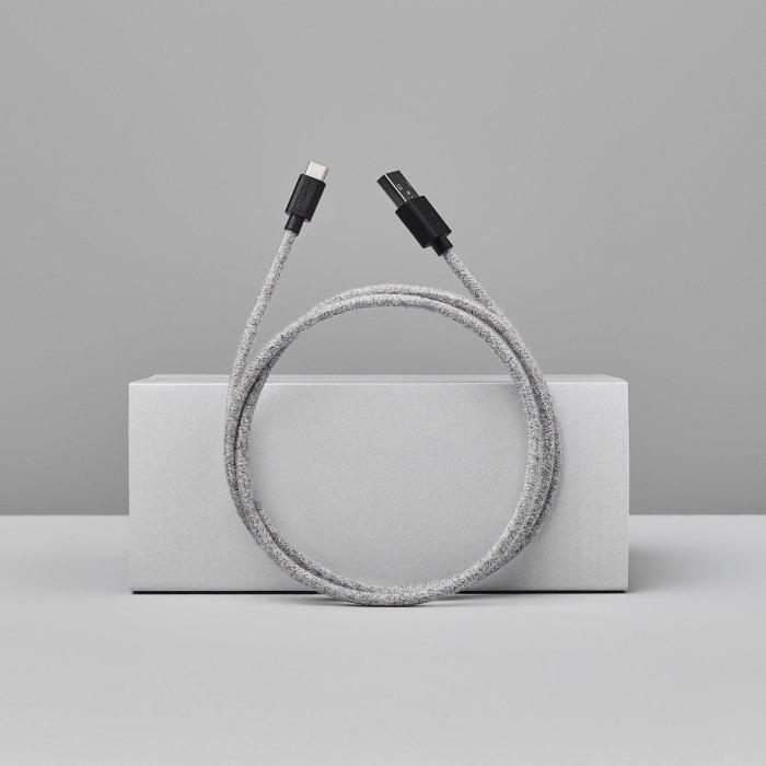 Bild 4, Smartline Smartline 2m 3A USB-C Fuzzy Laddningskabel Grå - Teknikhallen.se