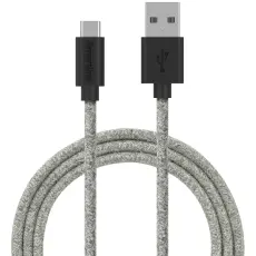 Smartline Smartline 2m 3A USB-C Fuzzy Laddningskabel Gr&aring; - Teknikhallen.se