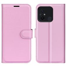  Xiaomi Redmi 12C 4G Fodral Litchi L&auml;der Ljus Rosa - Teknikhallen.se