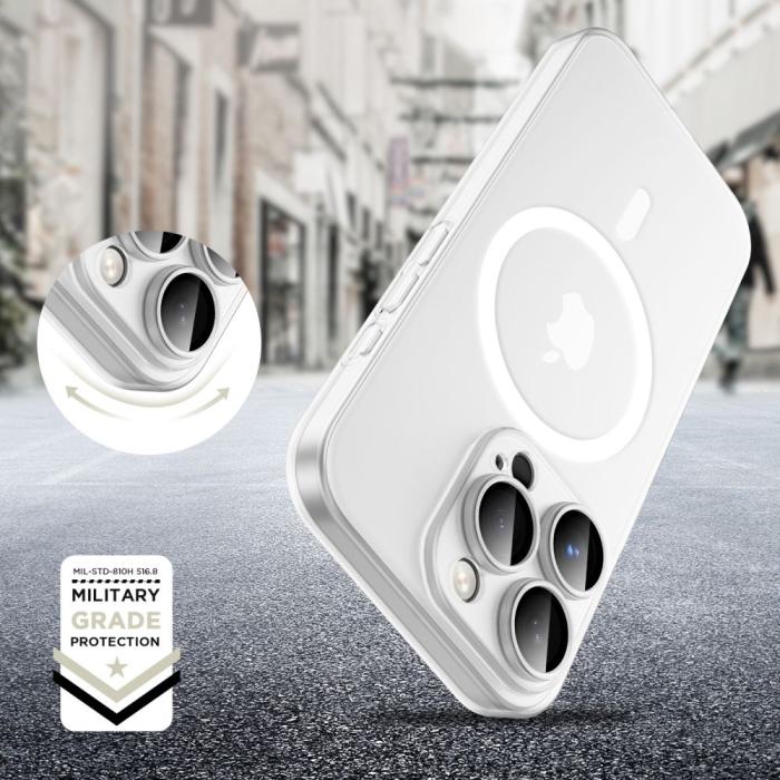 Bild 5, Tech-Protect Tech-Protect iPhone 16 Pro Skal MagSafe MagSlim Matt Vit - Teknikhallen.se