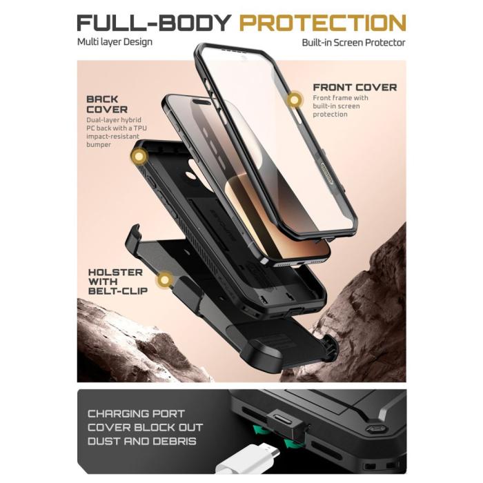 Bild 3, Supcase Supcase iPhone 17 Skal Unicorn Beetle Pro Svart - Teknikhallen.se