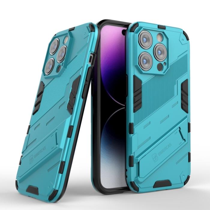 Bild 2,  iPhone 14 Pro Skal Hybrid Med Kickstand Blå - Teknikhallen.se