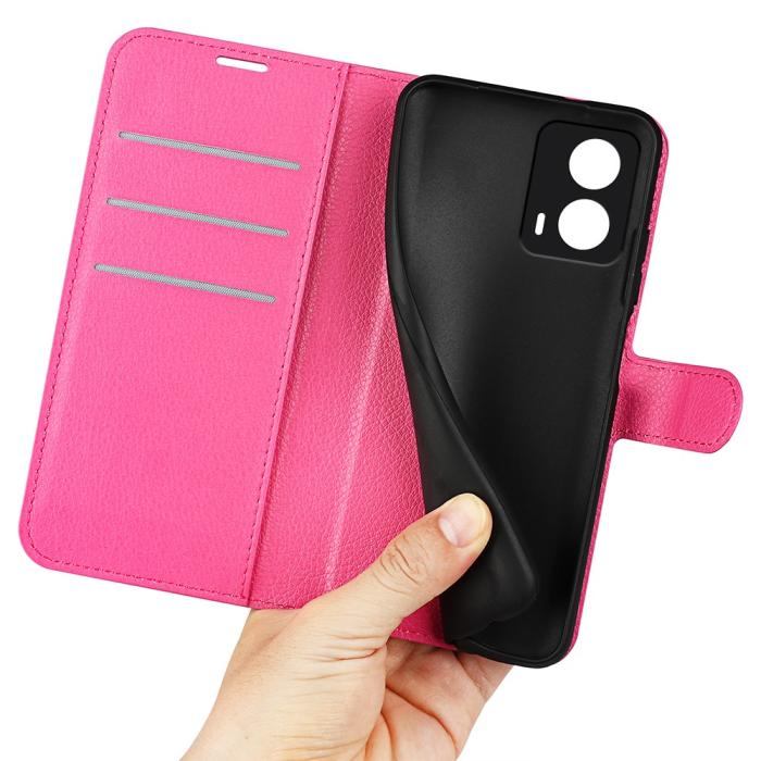 Bild 4,  Motorola Moto G04 4G/G24 4G Fodral Litchi Läder Rosa - Teknikhallen.se