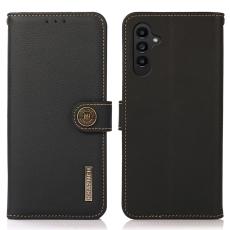 KHAZNEH KHAZNEH Samsung Galaxy S24 FE Fodral RFID &Auml;kta L&auml;der Svart - Teknikhallen.se