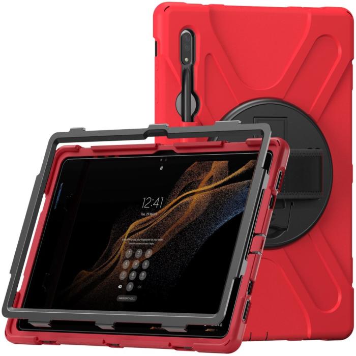 Bild 2,  Galaxy Tab S8 Ultra Skal X-Shape Shockproof Kickstand - Teknikhallen.se