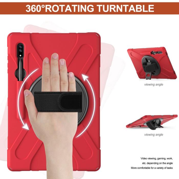 Bild 3,  Galaxy Tab S8 Ultra Skal X-Shape Shockproof Kickstand - Teknikhallen.se