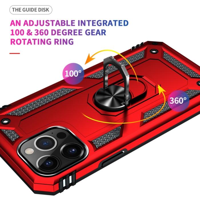 Bild 4,  iPhone 14 Pro Max Skal Shockproof Hybrid Ring Röd - Teknikhallen.se