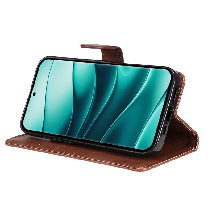 Bild 3,  Xiaomi Redmi Note 14 Pro/Pro Plus 5G Fodral Solid Läder Brun - Teknikhallen.se