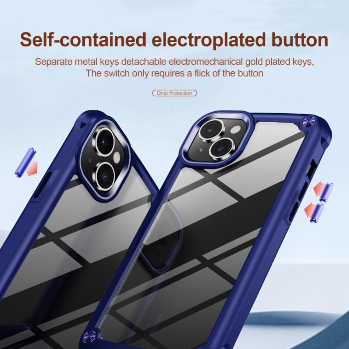 Bild 4,  iPhone 15 Plus Skal Shockproof Hybrid Armor Blå - Teknikhallen.se