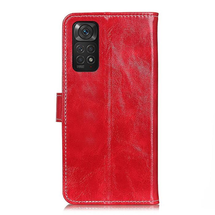 Bild 3,  Xiaomi Redmi Note 11 4G Fodral Crazy Horse Röd - Teknikhallen.se