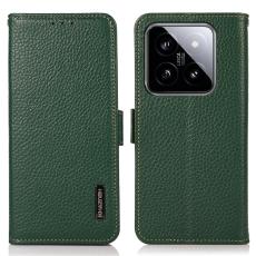 KHAZNEH KHAZNEH Xiaomi 14 Ultra Fodral RFID Litchi &Auml;kta L&auml;der Gr&ouml;n - Teknikhallen.se