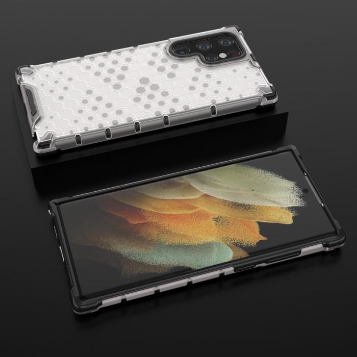 Bild 3,  Samsung Galaxy S22 Ultra Skal Armor Honeycomb Grå - Teknikhallen.se