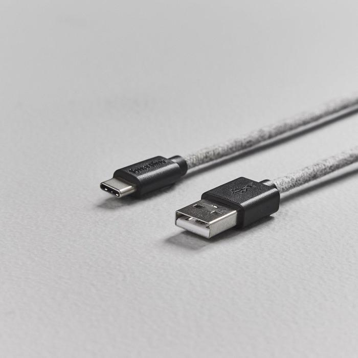 Bild 6, Smartline Smartline 2m 3A USB-C Fuzzy Laddningskabel Grå - Teknikhallen.se