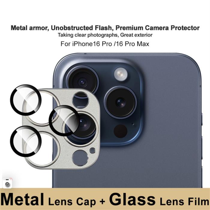 Bild 3, IMAK IMAK iPhone 16 Pro Max/16 Pro Linsskydd Grå - Teknikhallen.se