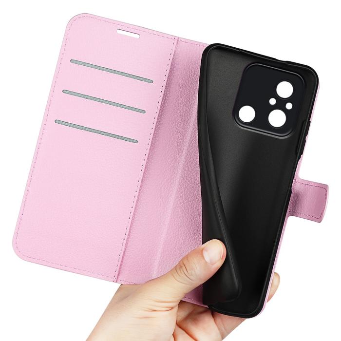 Bild 4,  Xiaomi Redmi 12C 4G Fodral Litchi Läder Ljus Rosa - Teknikhallen.se