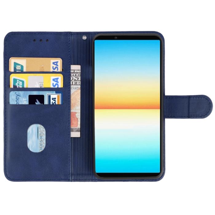 Bild 3,  Sony Xperia 10 IV Fodral Solid Läder Blå - Teknikhallen.se