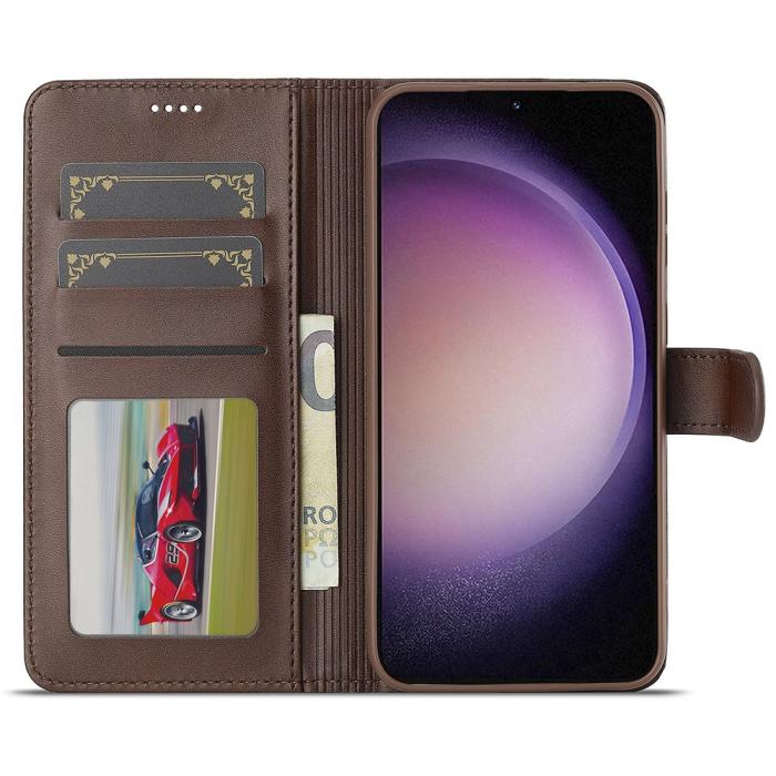 Bild 2, LC.IMEEKE LC.IMEEKE Samsung Galaxy A16 Fodral Läder Brun - Teknikhallen.se