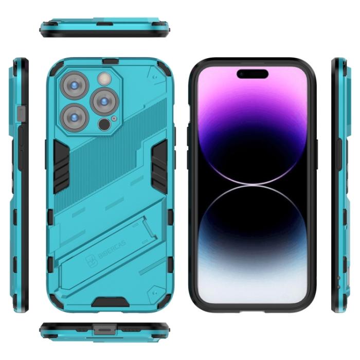 Bild 5,  iPhone 14 Pro Skal Hybrid Med Kickstand Blå - Teknikhallen.se