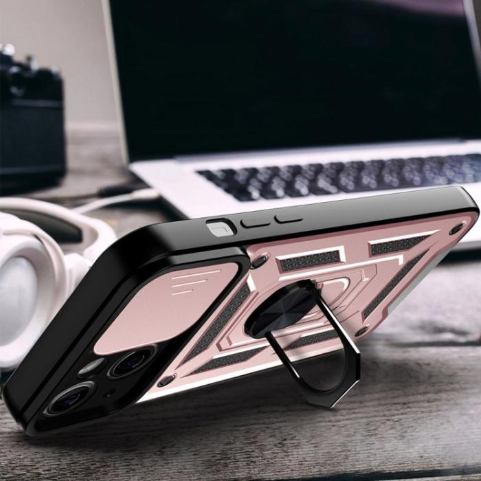 Bild 5,  iPhone 14 Skal Armor Hybrid Ring CamShield Roséguld - Teknikhallen.se