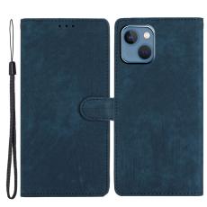  iPhone 15 Plus Fodral Skin Touch L&auml;der Bl&aring; - Teknikhallen.se