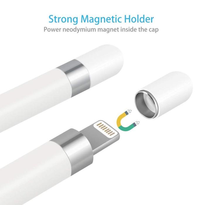 Bild 4,  Apple Pencil Magnetiskt Ersättnings Lock 1:a Generationen - Teknikhallen.se