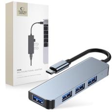 Tech-Protect Tech-Protect 4in1 USB-C Hub 4x USB-A Gr&aring; - Teknikhallen.se