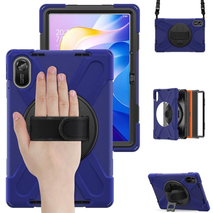 Bild 2,  Xiaomi Redmi Pad 2 Skal 360° Kickstand Med Strap Mörk Blå - Teknikhallen.se