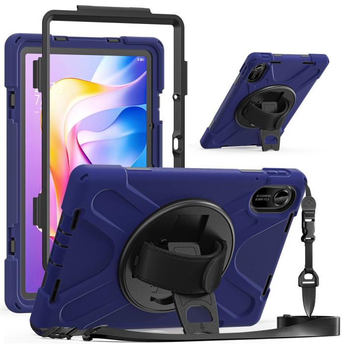 Bild 3,  Xiaomi Redmi Pad 2 Skal 360° Kickstand Med Strap Mörk Blå - Teknikhallen.se