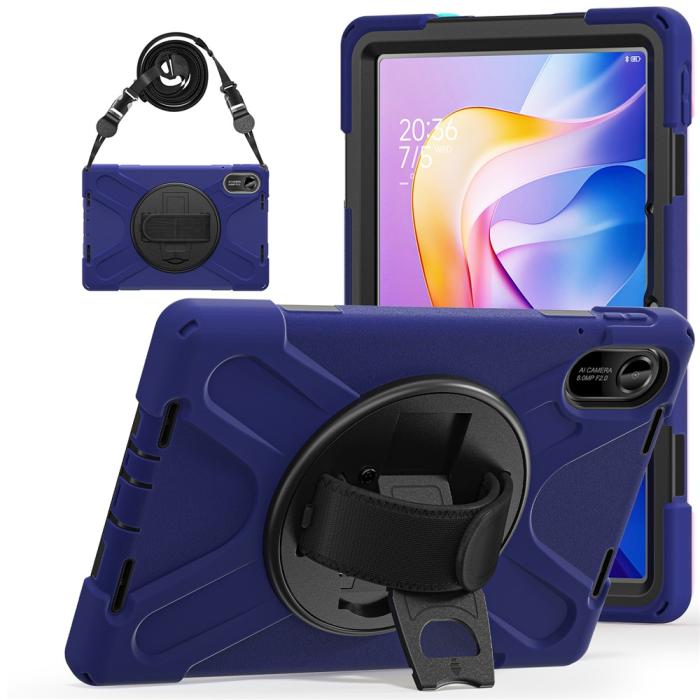 Bild 4,  Xiaomi Redmi Pad 2 Skal 360° Kickstand Med Strap Mörk Blå - Teknikhallen.se
