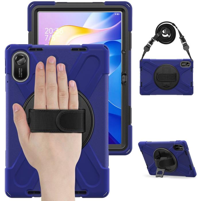 Bild 5,  Xiaomi Redmi Pad 2 Skal 360° Kickstand Med Strap Mörk Blå - Teknikhallen.se