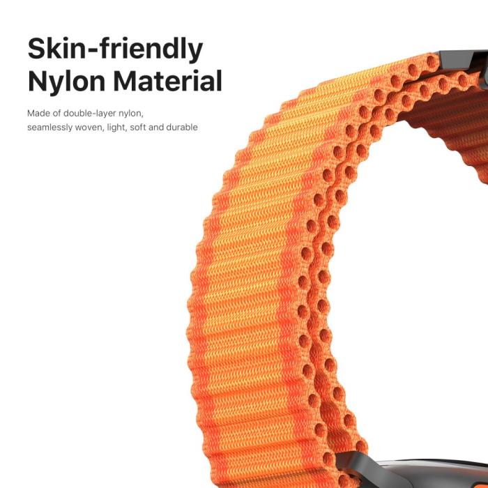 Bild 4, DUX DUCIS DUX DUCIS Apple Watch 38/40/41/42 mm Armband Nylon Orange - Teknikhallen.se