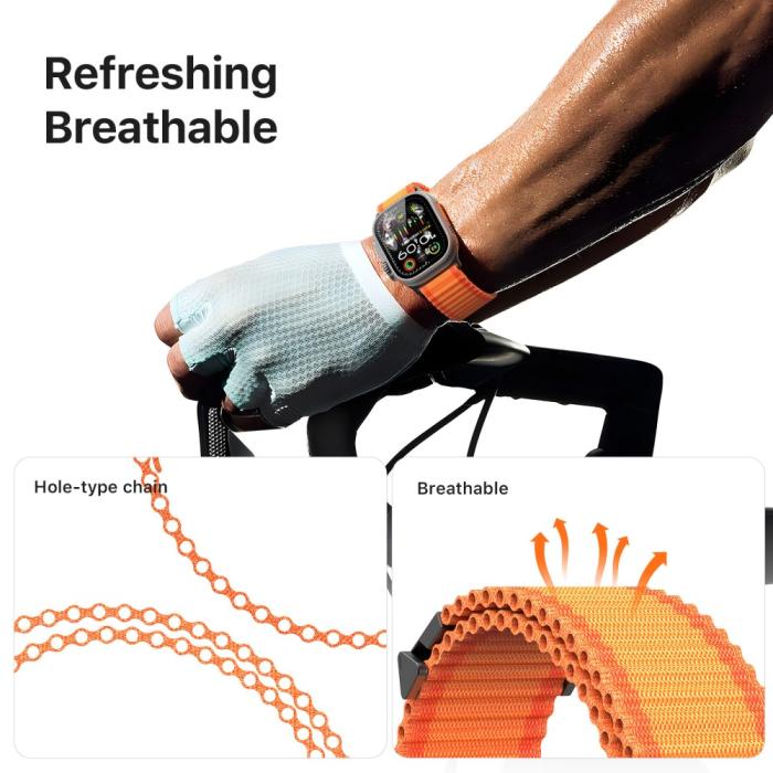 Bild 6, DUX DUCIS DUX DUCIS Apple Watch 38/40/41/42 mm Armband Nylon Orange - Teknikhallen.se